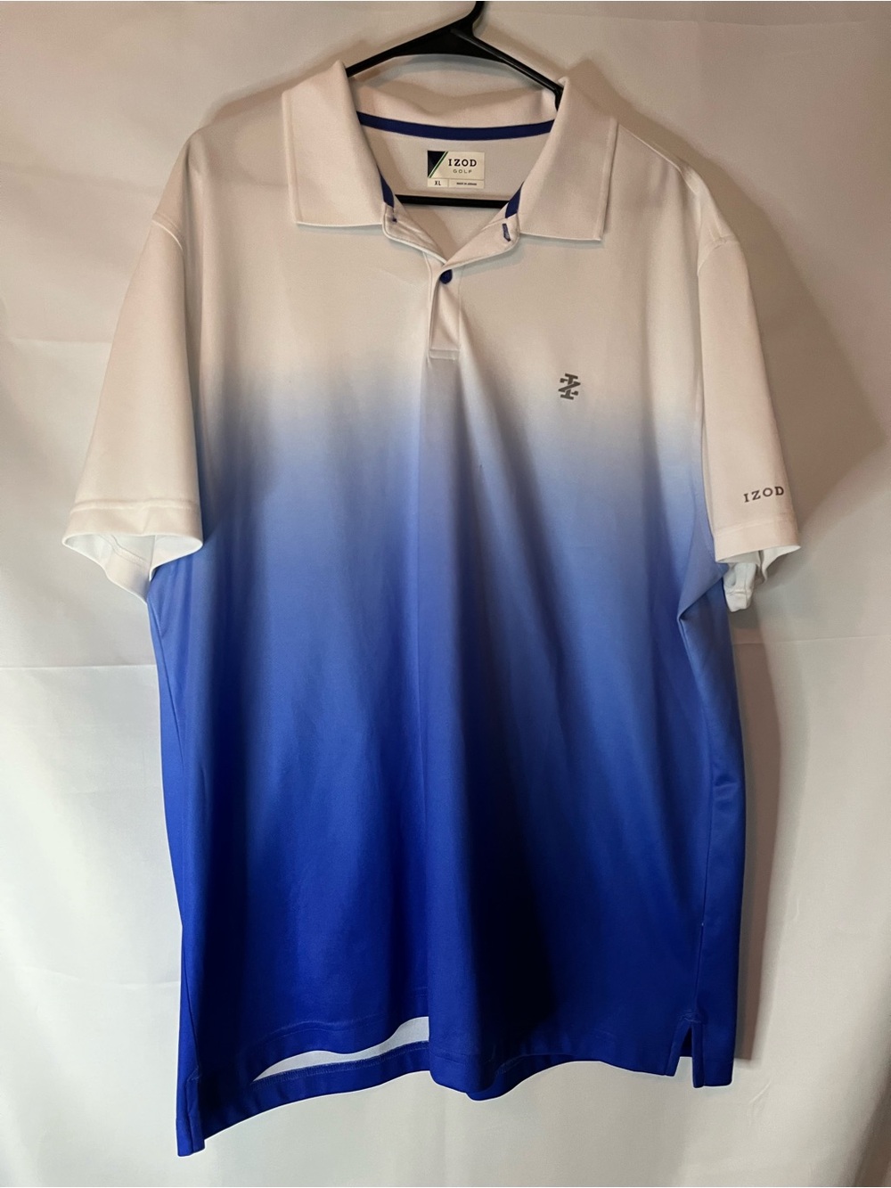 IZOD Men's White to Blue Ombre Performance Polo Shirt